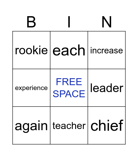 BINGO Card