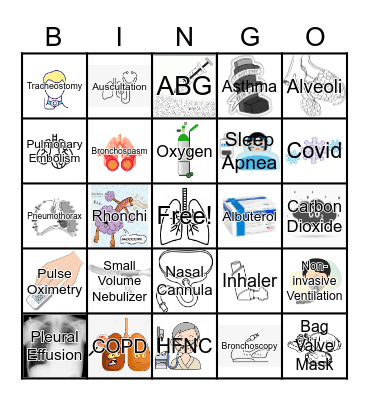 Respiratory Therapy Bingo Card
