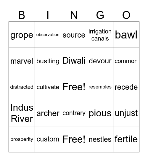 Early Asian Civilizations Bingo Card