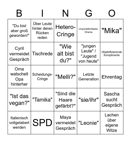 Sardegna Bingo Card