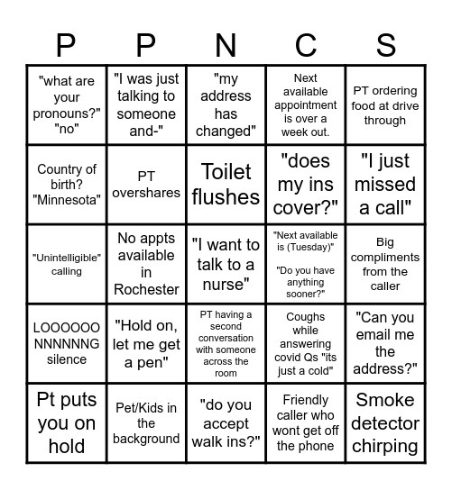 Rad Pod Bingo Card