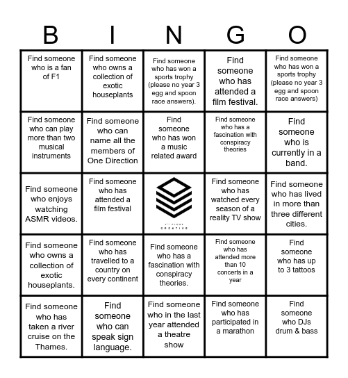 4FC Bingo Card