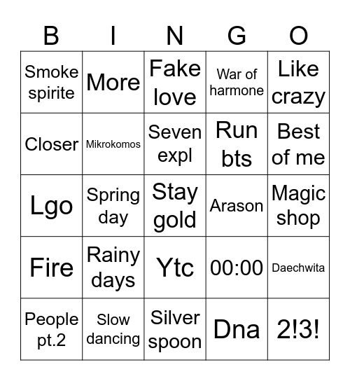 MiniminizzLover 💗🐥 Bingo Card