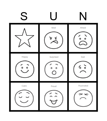 Feelings Bingo Card