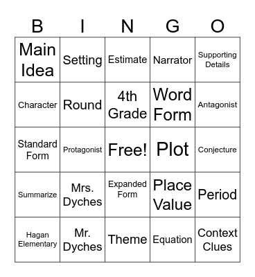 Vocabulary Palooza! Bingo Card