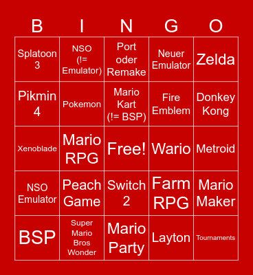 Nintendo Direct - 14.09.23 Bingo Card