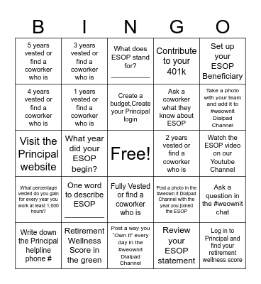 ESOP-tober Bingo Card