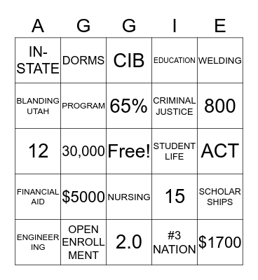 AGGIE BINGO Card