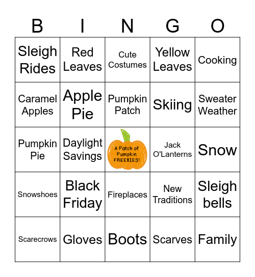Autumn Bingo Card
