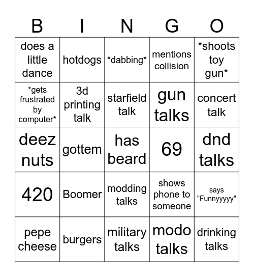 Thomas Bingo Card