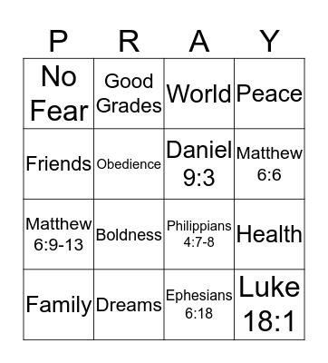 PRAYER BINGO Card
