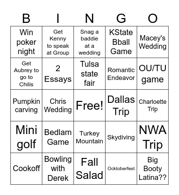 Fall Equinox Bingo Card