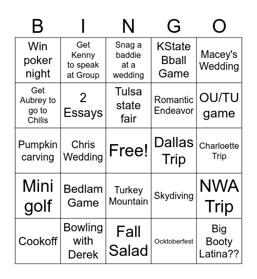 Fall Equinox Bingo Card