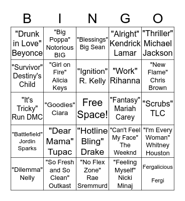 MUSICAL BINGO Card