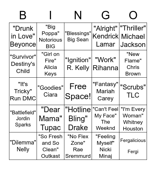 MUSICAL BINGO Card