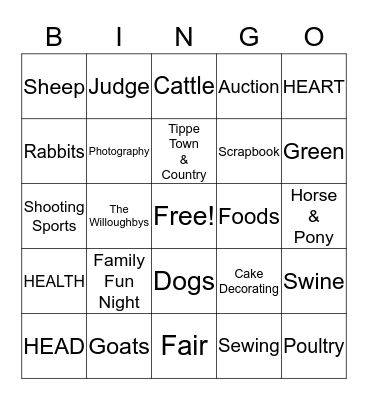 4H BINGO Card