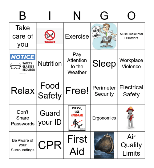 Safety BINGO Card