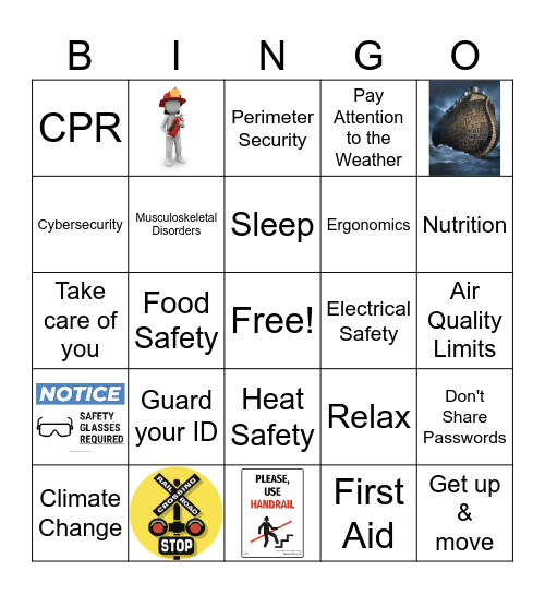 Safety BINGO Card