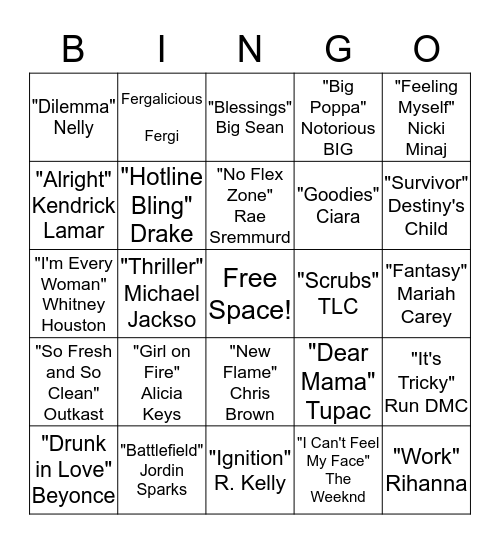 MUSICAL BINGO Card