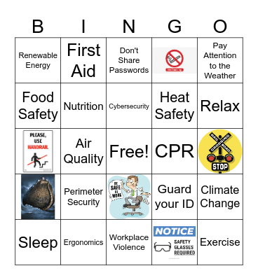 Safety BINGO Card