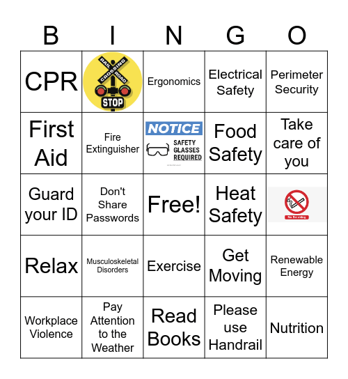 Safety BINGO Card