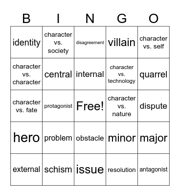 Conflict Bingo Card