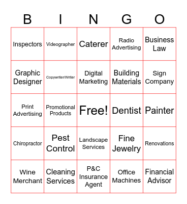 BNI BINGO Card