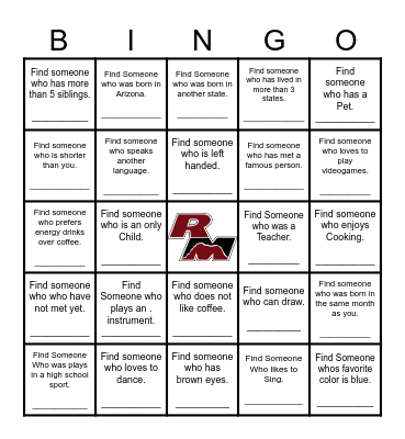 Find Someone Who Bingo Card