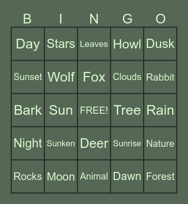 SF Bingo Night! Bingo Card