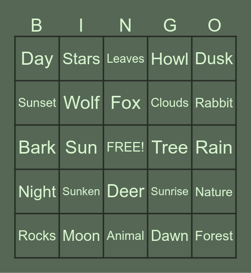 SF Bingo Night! Bingo Card