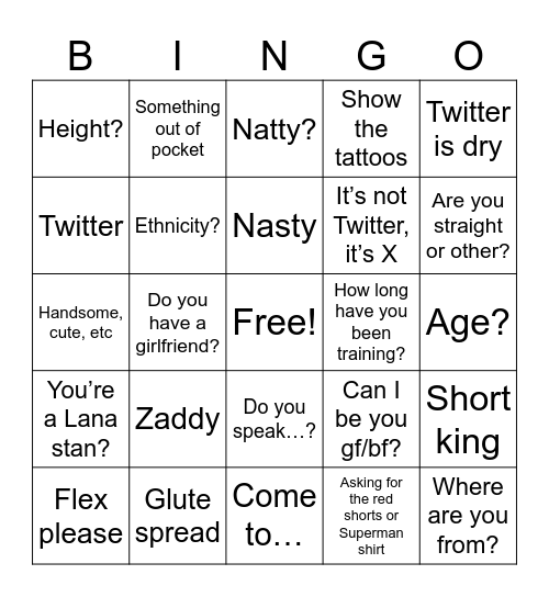 Jesse’s Lives Bingo Card