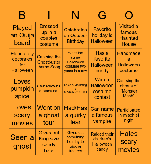 Monster Match Bingo Card