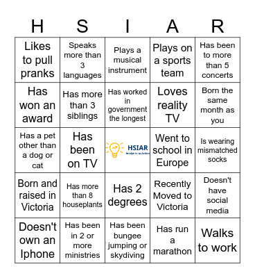 ICE BREAKER BINGO Card