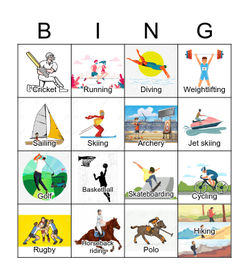 Sports Bingo Card