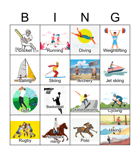 Sports Bingo Card