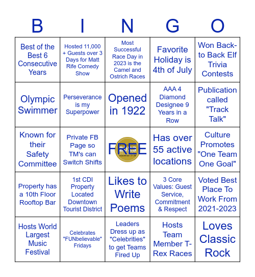 Scavenger Hunt Bingo Card