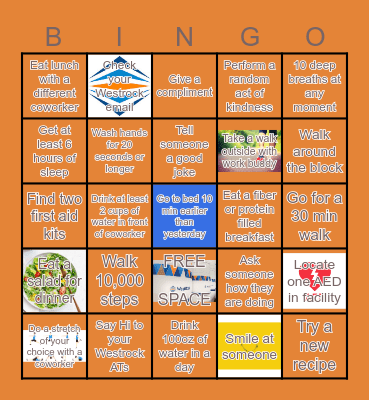 WESTROCK WELLNESS Bingo Card