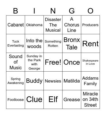 Ovation Theatre Easter Eggs Bingo Card