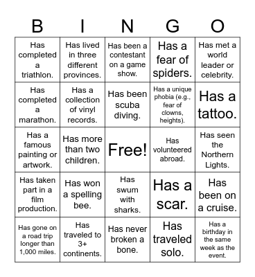 Peterson Team Brunch Bingo Card