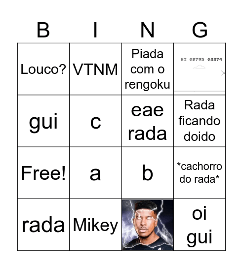 coisas da call Bingo Card