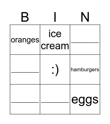 Do You Like...? Bingo Card