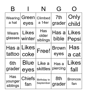 Confirmation BINGO Card