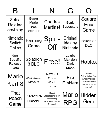 direct Bingo Card