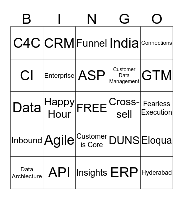 InsideView Bingo Card