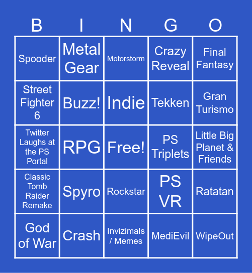 State of Play 09/2023 Bingo Card