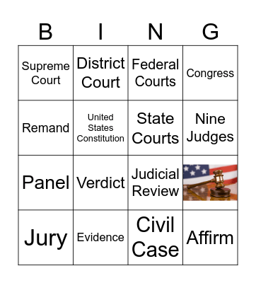 Judicial Branch in a Flash Bingo Card