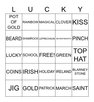 ST. PATRICK'S DAY Bingo Card