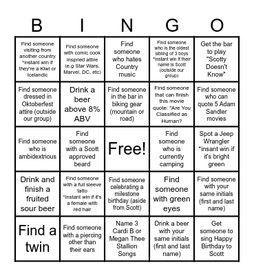 Berlin Brewery Bingo Card