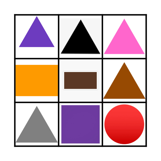 Colors and Shapes BINGO Card