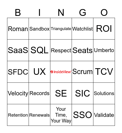 InsideView Bingo Card